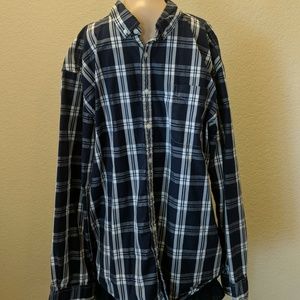 2/$20 Mens Hilfiger Blue Plaid LS Dress Shirt